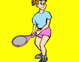 Disegno Ragazza che gioca a tennis  pitturato su valeria