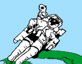 Disegno Astronauta nello spazio  pitturato su nicole