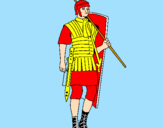 Disegno Soldato romano  pitturato su MATTEO