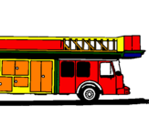 Disegno Camion dei pompieri con la scala pitturato su Andrea 3