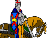 Disegno Cavaliere a cavallo pitturato su FRANCESCO