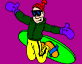 Disegno Salto con lo snowboard pitturato su mattia  corongiu