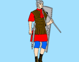 Disegno Soldato romano  pitturato su cavagliere del re
