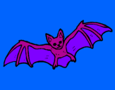 Disegno Pipistrello in volo  pitturato su Bau