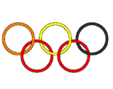 Disegno Anelli dei giochi olimpici  pitturato su davide