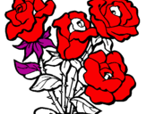 Disegno Mazzo di rose  pitturato su deborah