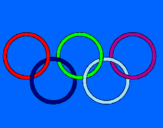 Disegno Anelli dei giochi olimpici  pitturato su stefi