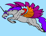 Disegno Unicorno alato  pitturato su esposito arianna