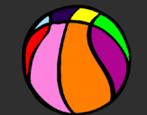 Disegno Pallone da pallacanestro pitturato su basc