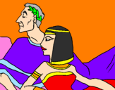 Disegno Cesare e Cleopatra  pitturato su FEDERICO FEDEVARIE