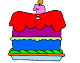 Disegno Torta di compleanno  pitturato su nicole4