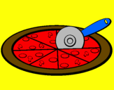 Disegno Pizza pitturato su raffaele