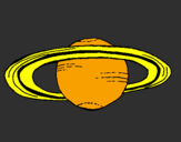 Disegno Saturno pitturato su leonardo