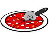 Disegno Pizza pitturato su stefano
