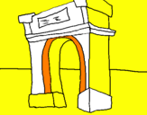 Disegno Arco di trionfo  pitturato su r64