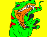 Disegno Velociraptor  II pitturato su loris