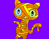 Disegno Mummia gatto scaraboechio pitturato su chicco08