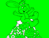 Disegno Coniglio di Pasqua pitturato su ludo