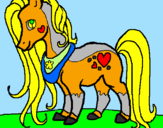 Disegno Pony pitturato su sharon