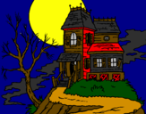 Disegno Casa incantata  pitturato su casa fantasmi