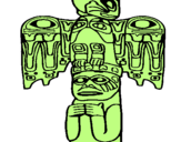 Disegno Totem pitturato su alex
