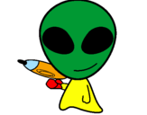 Disegno Alieno II pitturato su empoleon