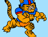 Disegno Giocatore tigre  pitturato su hassan