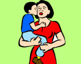 Disegno Bacio materno  pitturato su ilaria u