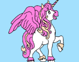 Disegno Unicorno con le ali  pitturato su Francy99