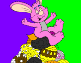 Disegno Coniglio di Pasqua pitturato su GIORGIA
