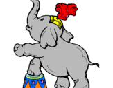 Disegno Elefante  pitturato su 3 fiori