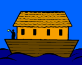 Disegno Arca di Noè  pitturato su sebastiano