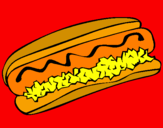 Disegno Hot dog pitturato su Claudia