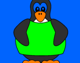 Disegno Pinguino pitturato su ambra