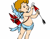 Disegno Cupido  pitturato su snoopy