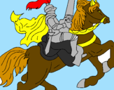 Disegno Cavaliere a cavallo pitturato su Gabriele