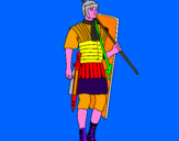 Disegno Soldato romano  pitturato su Alessandro