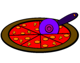 Disegno Pizza pitturato su clun