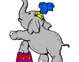 Disegno Elefante  pitturato su carla