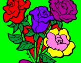 Disegno Mazzo di rose  pitturato su alessia
