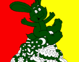 Disegno Coniglio di Pasqua pitturato su causalbertomangionesimone