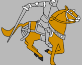 Disegno Cavaliere a cavallo IV pitturato su luca