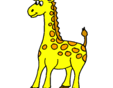 Disegno Giraffa pitturato su gabriele