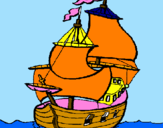 Disegno Barca  pitturato su Francy