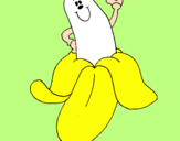 Disegno Banana pitturato su Gina