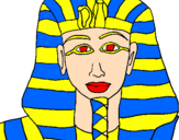 Disegno Tutankamon pitturato su tia