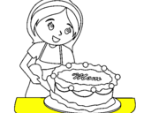 Disegno Torta per la mamma II pitturato su MARY