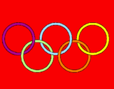 Disegno Anelli dei giochi olimpici  pitturato su mary frencis