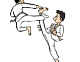 Disegno Karatè pitturato su karate