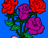 Disegno Mazzo di rose  pitturato su ADRIANO